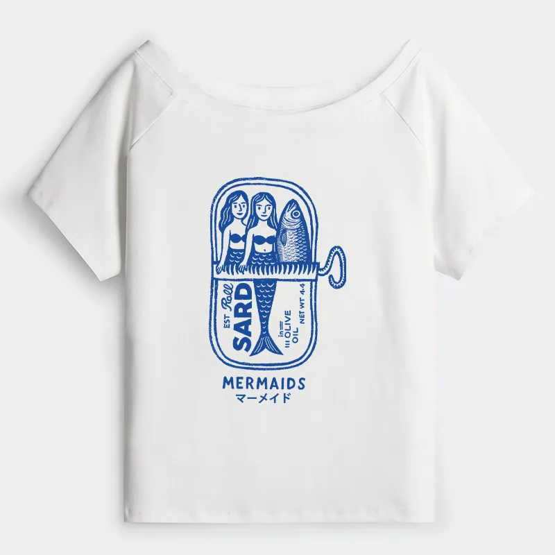 Tokyo-Tiger Mermaid Can Off Shoulder T-Shirt