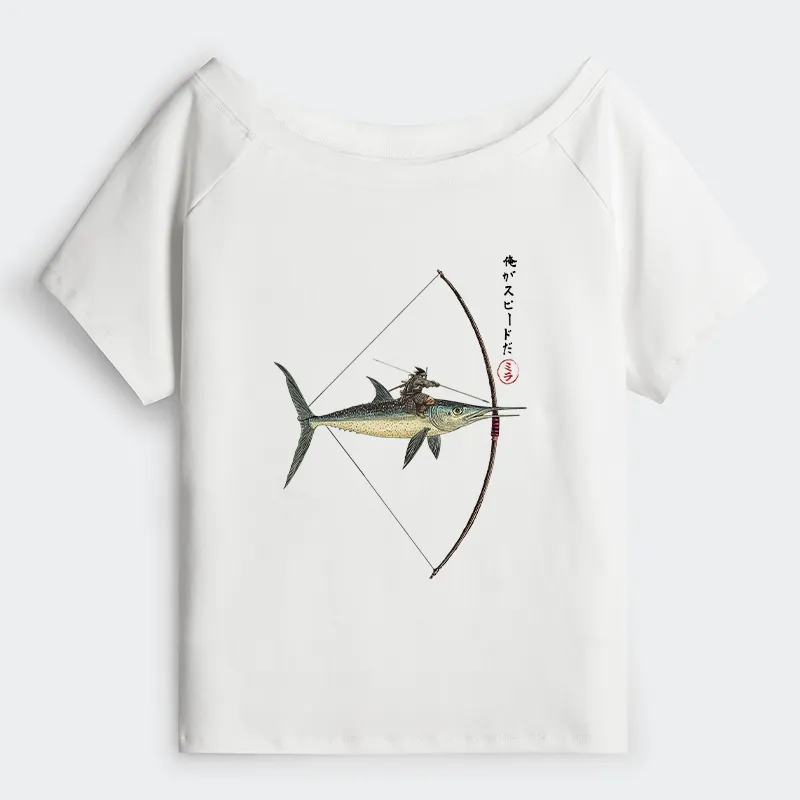 Tokyo-Tiger I Am Speed Off Shoulder T-Shirt
