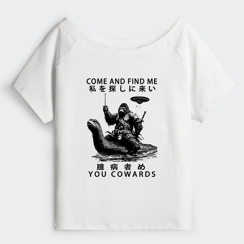 Tokyo-Tiger Can You Find Us Off Shoulder T-Shirt