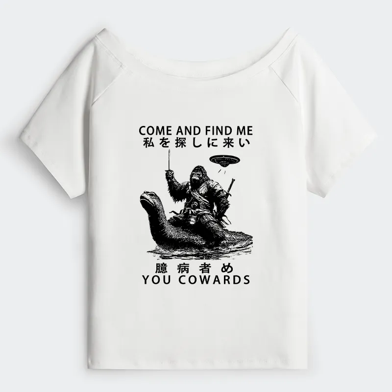Tokyo-Tiger Can You Find Us Off Shoulder T-Shirt