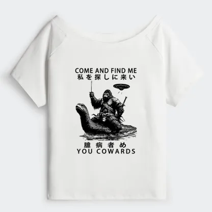 Tokyo-Tiger Can You Find Us Off Shoulder T-Shirt