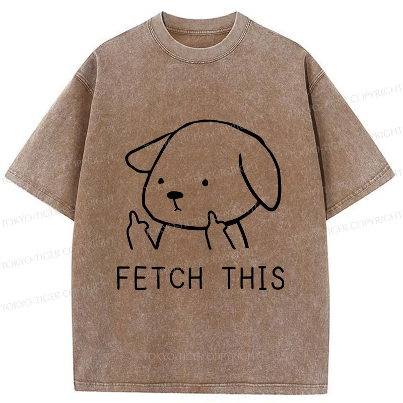 Tokyo-Tiger Fetch This Dog Washed T-Shirt
