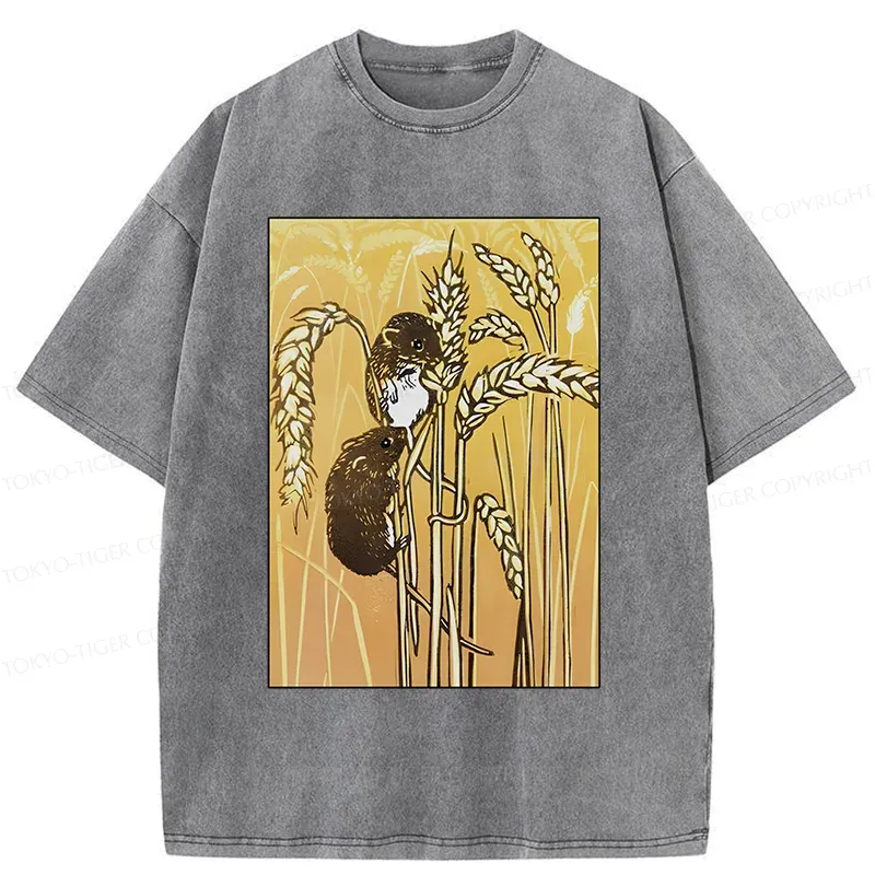 Tokyo-Tiger Rats Steal Rice Washed T-Shirt