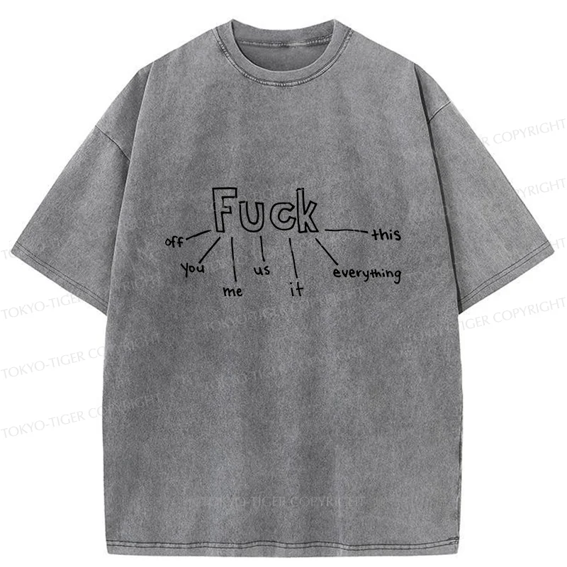 Tokyo-Tiger Word Game Washed T-Shirt