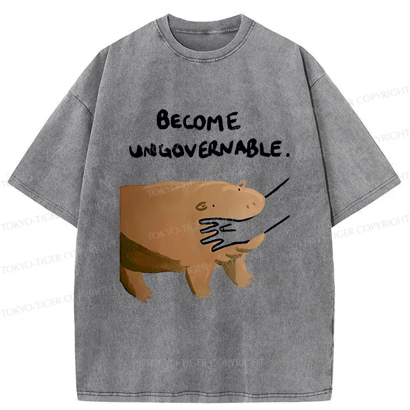 Tokyo-Tiger Moo Deng Bites Someone's Arm Washed T-Shirt