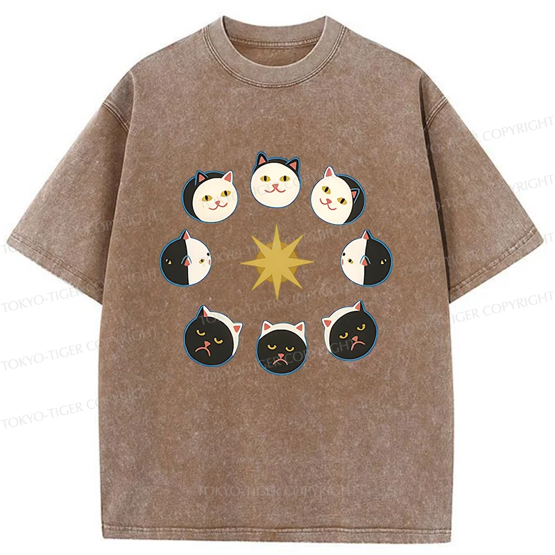 Tokyo-Tiger Eclipse Cat Washed T-Shirt