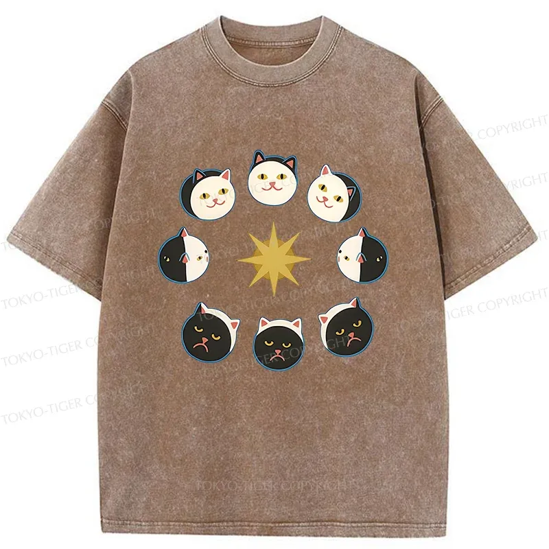 Tokyo-Tiger Eclipse Cat Washed T-Shirt