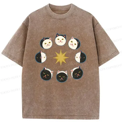 Tokyo-Tiger Eclipse Cat Washed T-Shirt