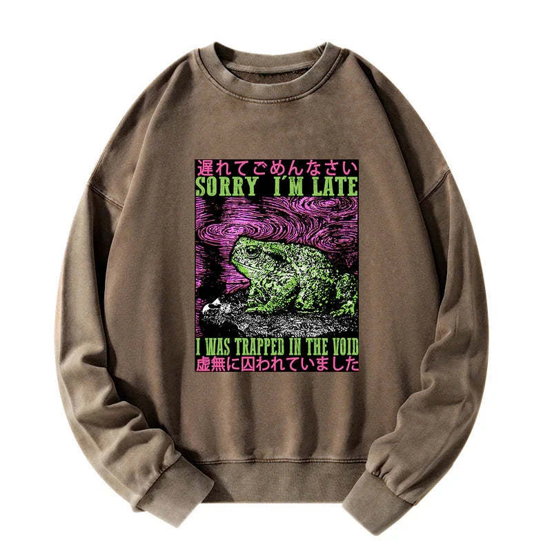Tokyo-Tiger Frogs Trapped In The Void Washed Sweatshirt