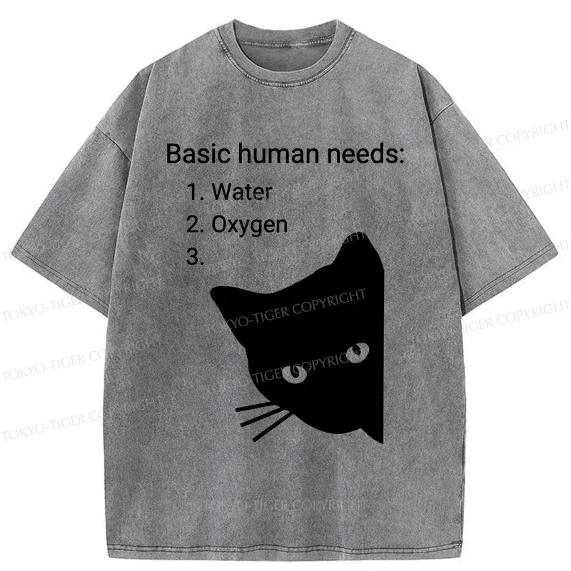Tokyo-Tiger Basic Human Needs Washed T-Shirt