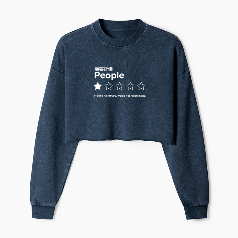 Tokyo-Tiger Evaluation People Washed Crop Sweatshirt