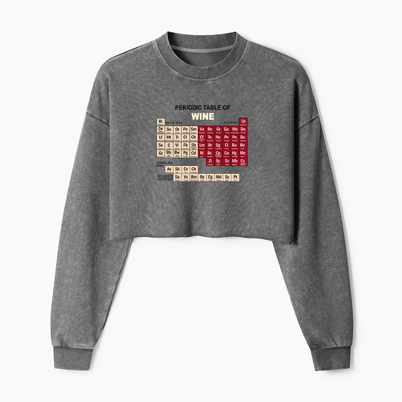 Tokyo-Tiger Table of Elements of Wine Washed Crop Sweatshirt
