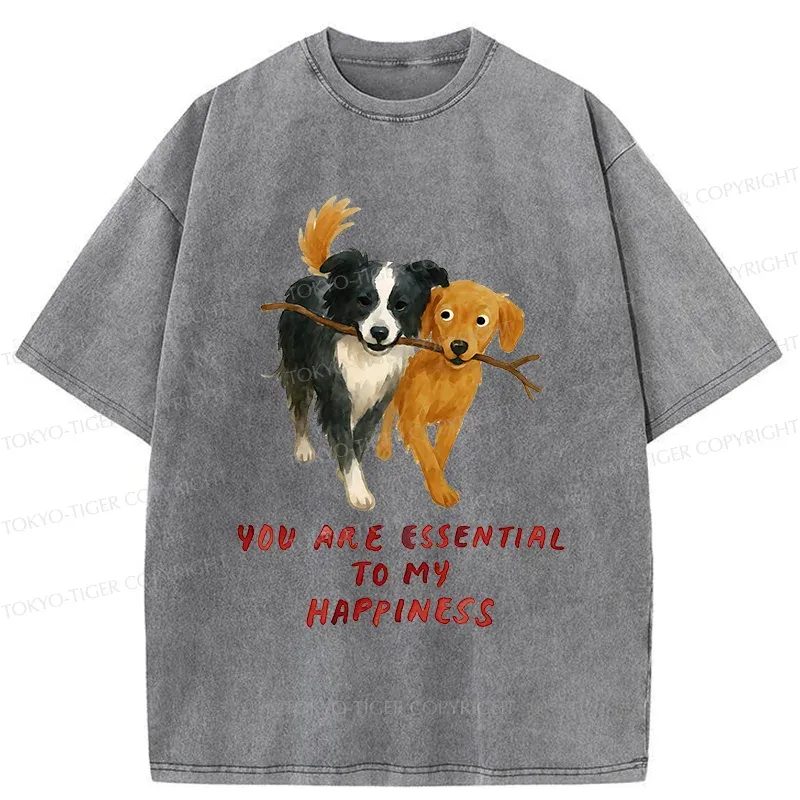 Tokyo-Tiger Dogs' Friendship Washed T-Shirt