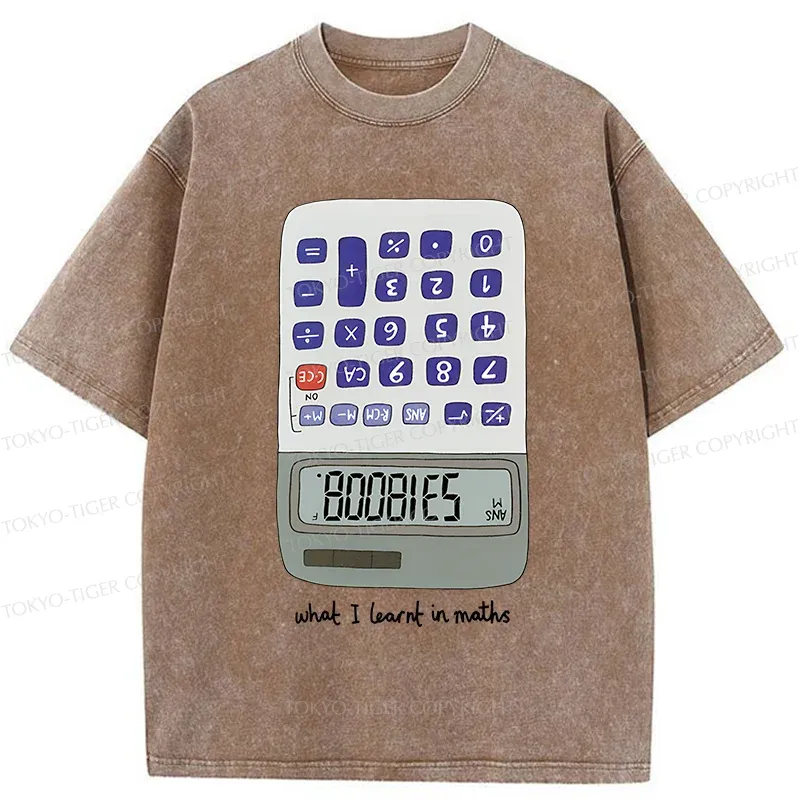 Tokyo-Tiger Calculator Funny Washed T-Shirt