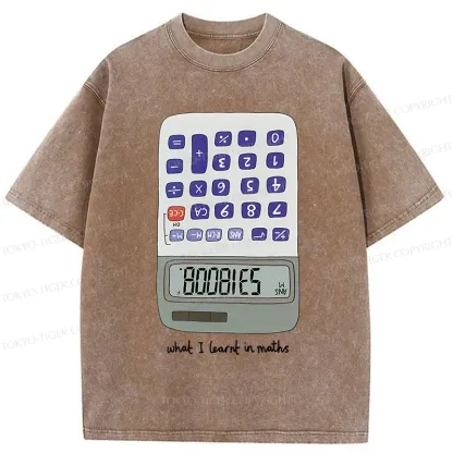 Tokyo-Tiger Calculator Funny Washed T-Shirt