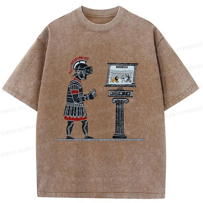 Tokyo-Tiger Gladiators Play PVP Game Washed T-Shirt