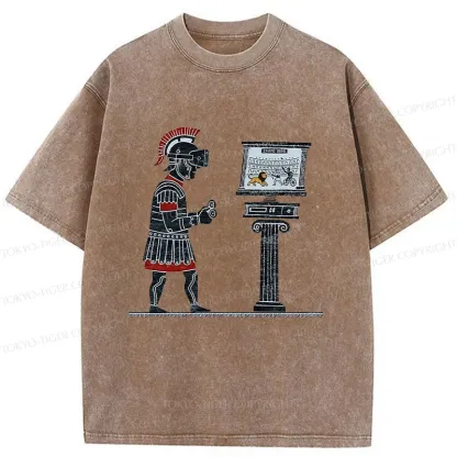 Tokyo-Tiger Gladiators Play PVP Game Washed T-Shirt