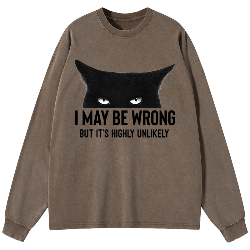 Tokyo-Tiger Cat Can Do No Wrong Washed Long Sleeve T-Shirt