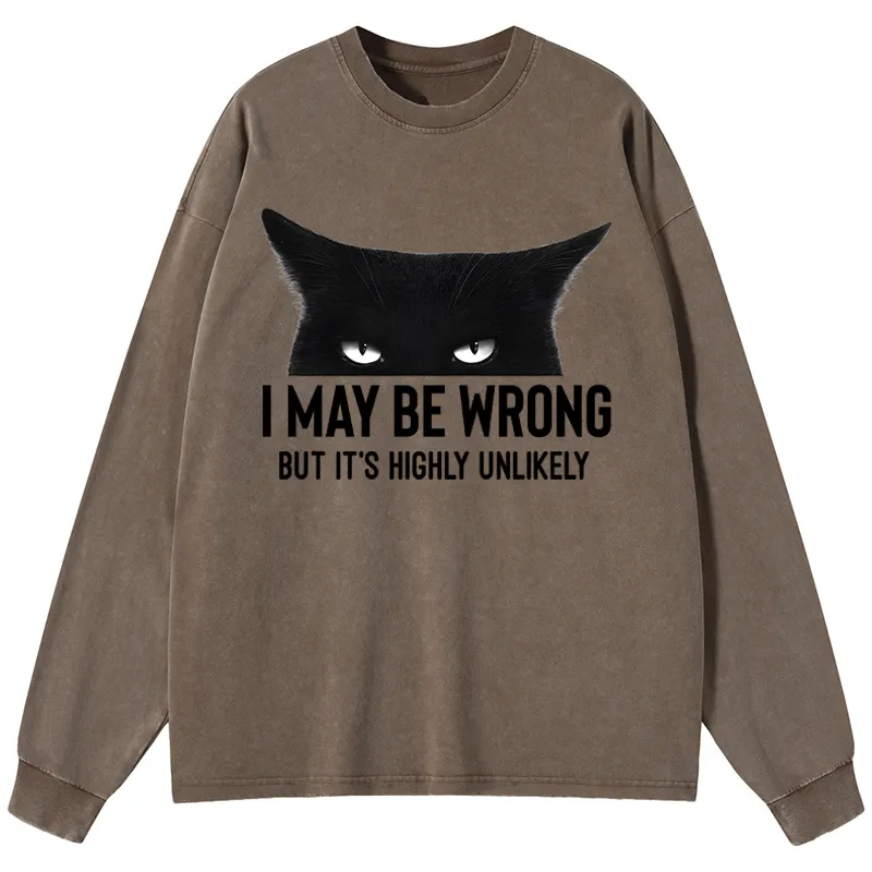 Tokyo-Tiger Cat Can Do No Wrong Washed Long Sleeve T-Shirt