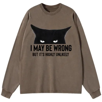 Tokyo-Tiger Cat Can Do No Wrong Washed Long Sleeve T-Shirt