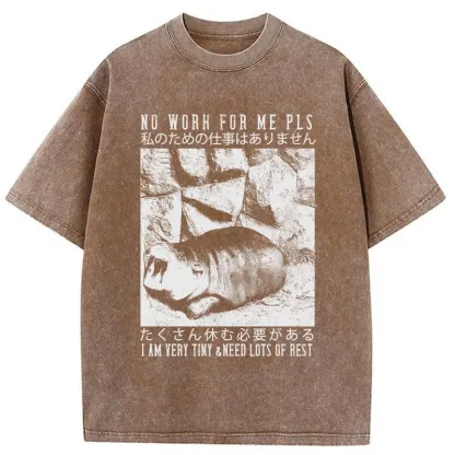 Tokyo-Tiger Funny Moo Deng Needs Lots Of Rest Washed T-Shirt