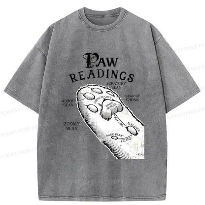Tokyo-Tiger Funny Cat Paws Washed T-Shirt