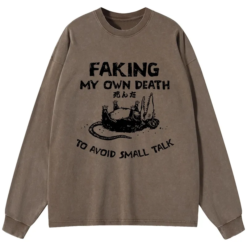 Tokyo-Tiger Avoid Conversation Washed Long Sleeve T-Shirt