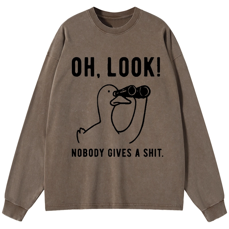 Tokyo-Tiger No One Cares About The Duck Washed Long Sleeve T-Shirt