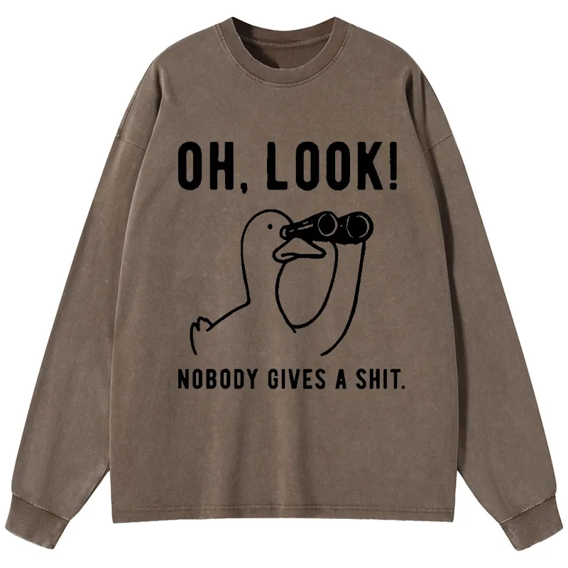 Tokyo-Tiger No One Cares About The Duck Washed Long Sleeve T-Shirt