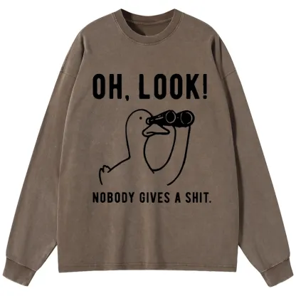 Tokyo-Tiger No One Cares About The Duck Washed Long Sleeve T-Shirt