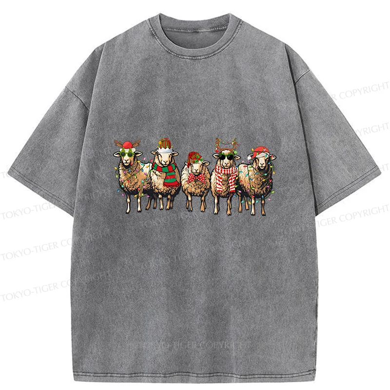 Tokyo-Tiger Christmas Sheep Washed T-Shirt