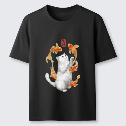 Tokyo-Tiger Zen Cat And The Dancing Fish Classic T-Shirt
