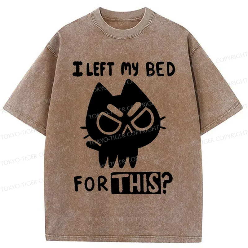 Tokyo-Tiger Dissatisfied Cat Meme Washed T-Shirt