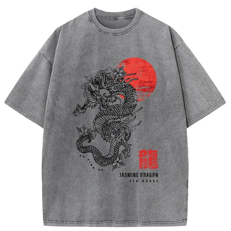 Tokyo-Tiger Japanese Dragon Washed T-Shirt
