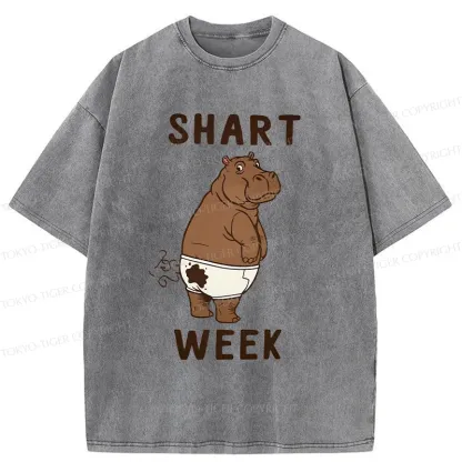 Tokyo-Tiger Shart Week Funny Washed T-Shirt
