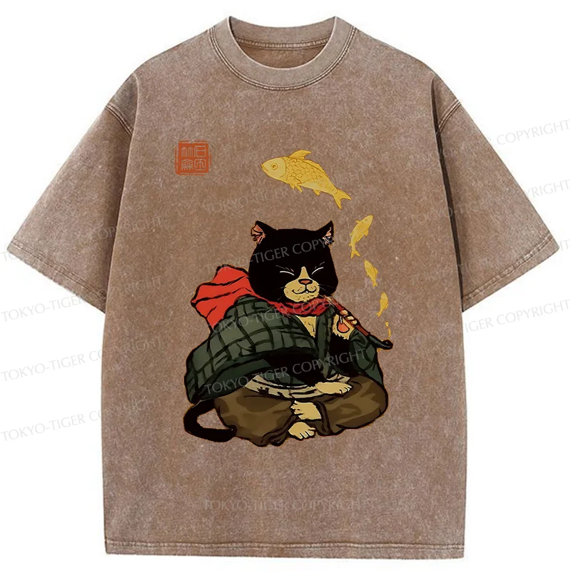 Tokyo-Tiger Smoke Like Fish Washed T-Shirt