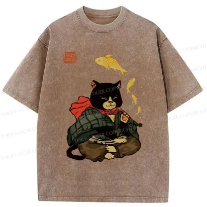 Tokyo-Tiger Smoke Like Fish Washed T-Shirt