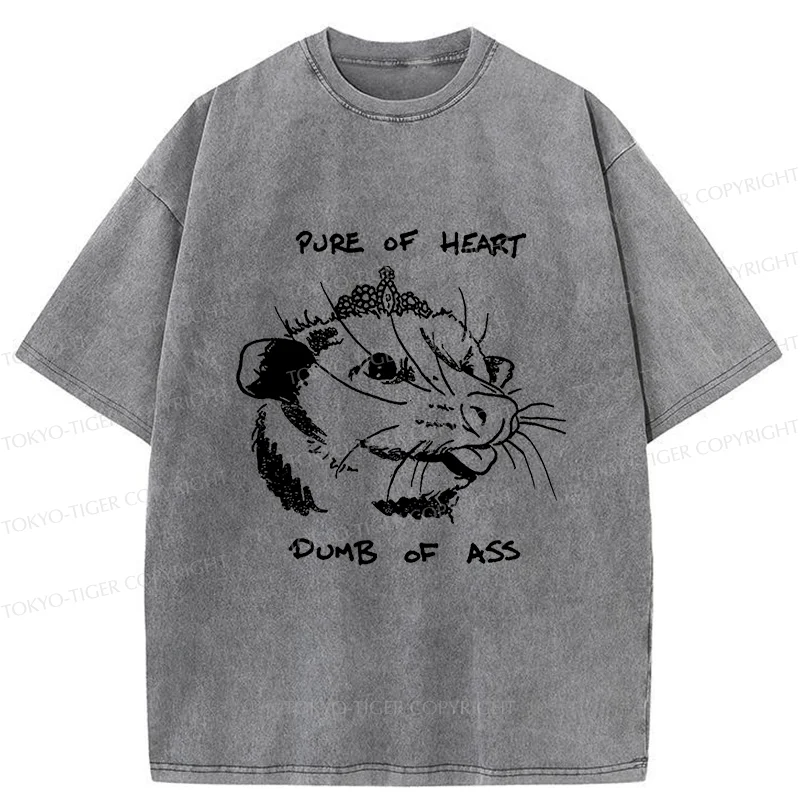 Tokyo-Tiger Contrasting Life Of The Possum Washed T-Shirt