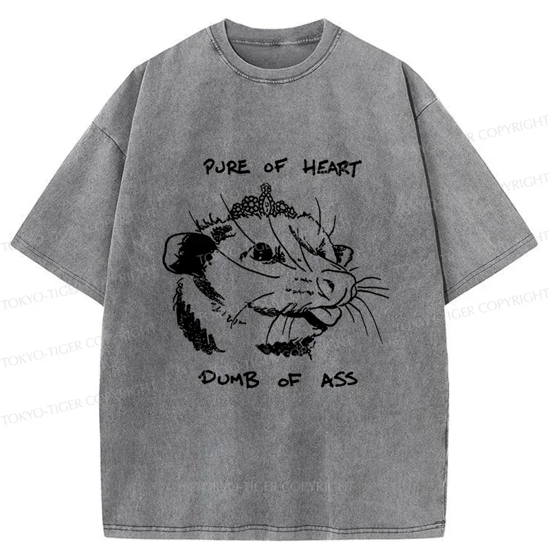 Tokyo-Tiger Contrasting Life Of The Possum Washed T-Shirt