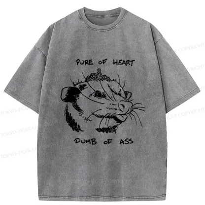 Tokyo-Tiger Contrasting Life Of The Possum Washed T-Shirt