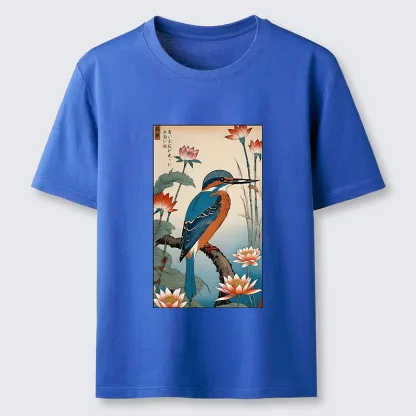 Tokyo-Tiger Ukiyo-e Kingfisher Classic T-Shirt