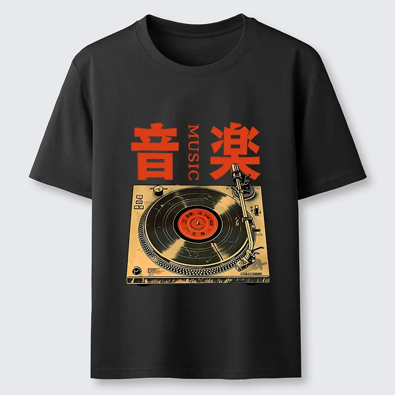 Tokyo-Tiger Retro Music Record Player Classic T-Shirt