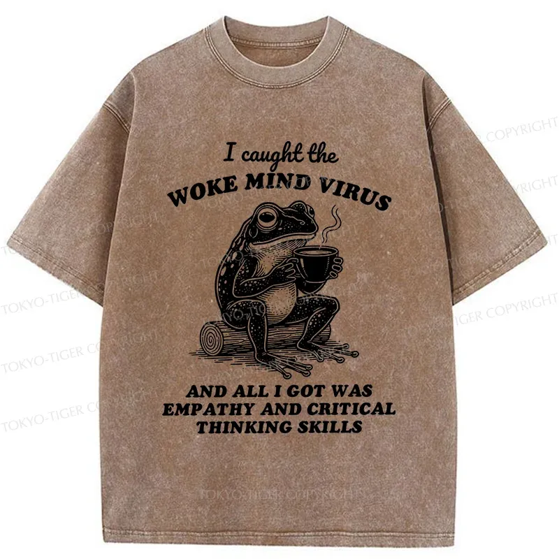 Tokyo-Tiger Awakened Thinking Virus Frog Washed T-Shirt