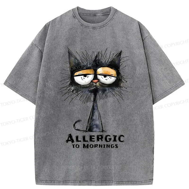 Tokyo-Tiger Cats Are Allergic To Morning Washed T-Shirt