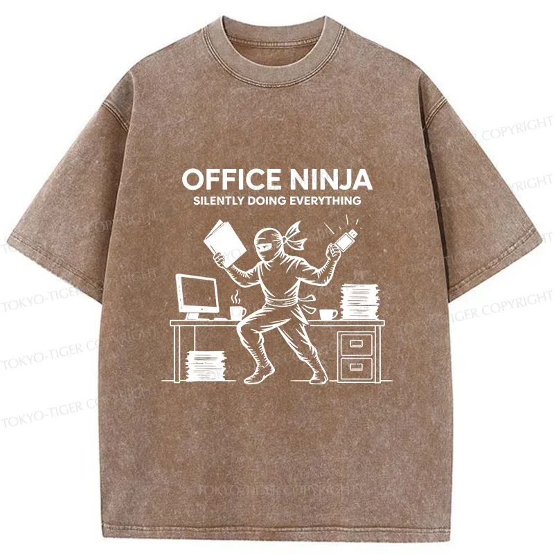 Tokyo-Tiger Workplace Ninja Washed T-Shirt