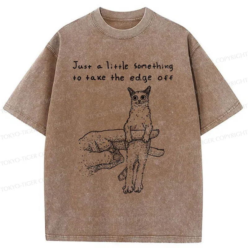 Tokyo-Tiger Catch The Cat Funny Washed T-Shirt
