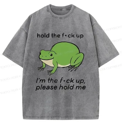 Tokyo-Tiger Bloated Frog Funny Washed T-Shirt