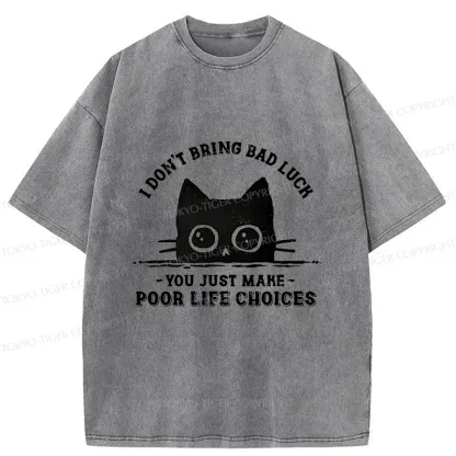 Tokyo-Tiger Black Cats Don't Bring Bad Luck Washed T-Shirt