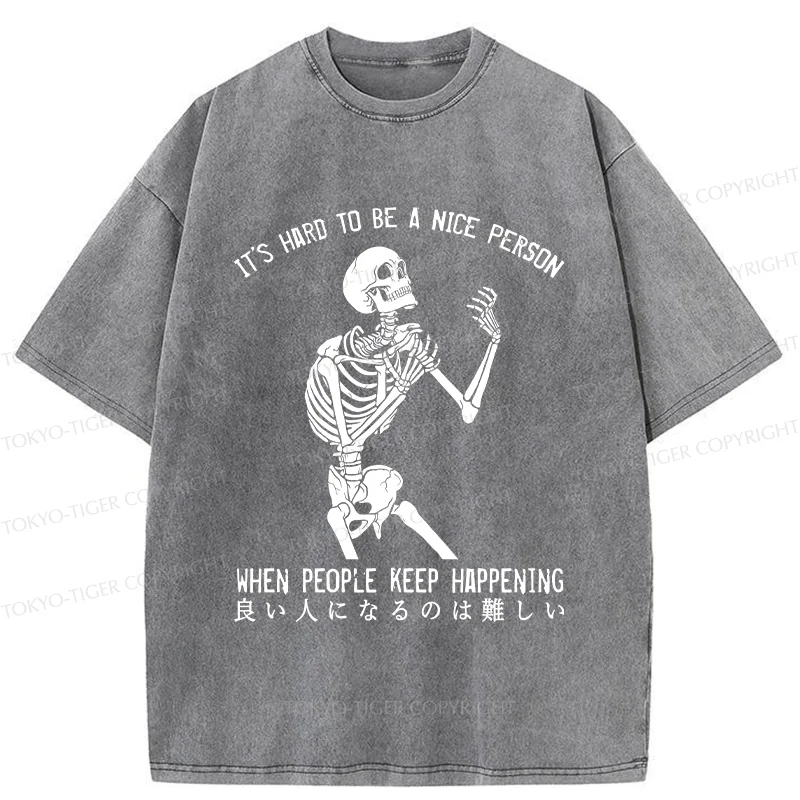 Tokyo-Tiger It's Hard To Be A Good Person Washed T-Shirt