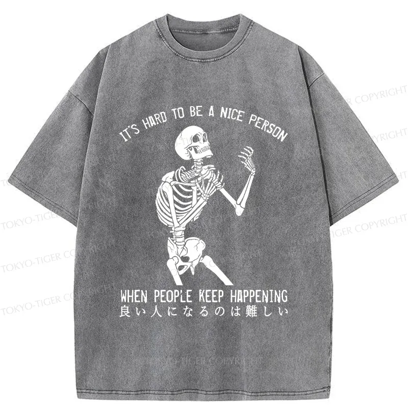 Tokyo-Tiger It's Hard To Be A Good Person Washed T-Shirt